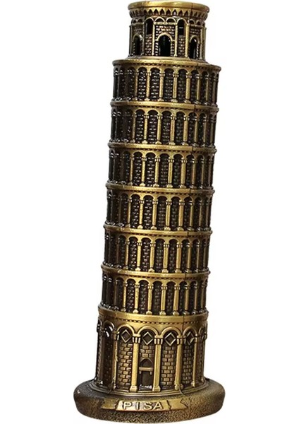 Vintage Metal Pısa Kulesi Temalı 20 cm Biblo Metal Kule Dekor Obje Konsept Hediyelik fırsatları