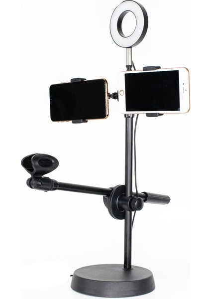 Çekim Işıklı Telefon Tutucu Makyaj Işığı Live Profesyonel Canlı 4 In 1 Işıklı Stand fiyatları
