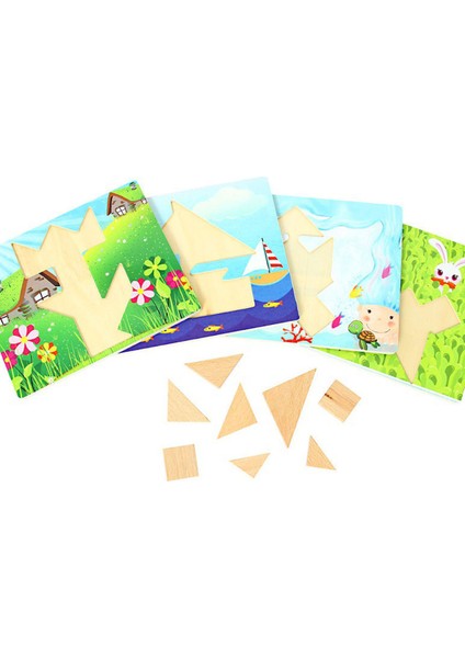 9 Module Tangrem Zeka Geliştirici Eğitici Tangrem Seti 9 Farklı Şekil Puzzle Eğlenceli Tangrem Set fiyatları
