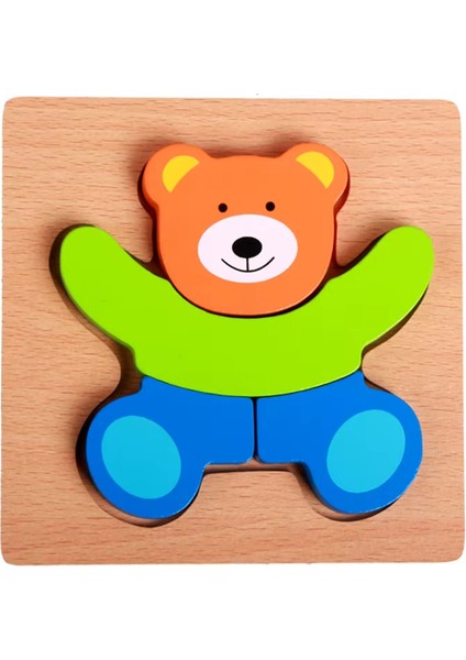 Ayıcık Şeklinde Ahşap Bultak Oyun Seti Eğitici Öğretici Oyun Set Bultak Puzzle Oyuncak