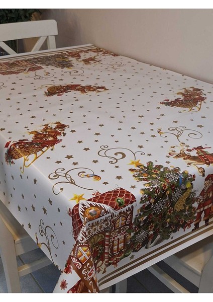 Yeni Yıl Desenli Elyaflı Pvc Masa Örtüsü – Silinebilir ve Su Geçirmez Muşamba fiyatları