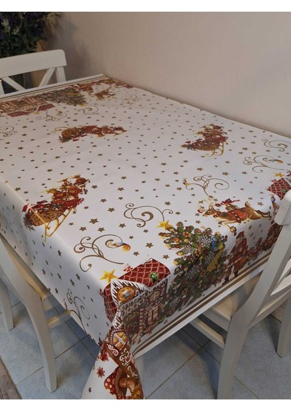 Yeni Yıl Desenli Elyaflı Pvc Masa Örtüsü – Silinebilir ve Su Geçirmez Muşamba modelleri