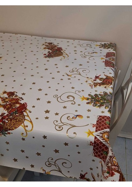 Yeni Yıl Desenli Elyaflı Pvc Masa Örtüsü – Silinebilir ve Su Geçirmez Muşamba fırsatları