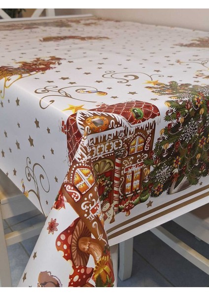 Yeni Yıl Desenli Elyaflı Pvc Masa Örtüsü – Silinebilir ve Su Geçirmez Muşamba indirimleri