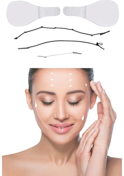 10 Adet Lastikli Yüz Kaş Göz Boyun Gerdirme Kaldırma Bantları Gıdı Gider