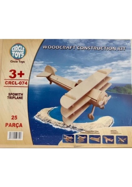 3D Ahşap Maket Üç Kanatlı Uçak 3D Yapboz Hobi Sök Tak 3 Kanatlı Yapboz Zihin Geliştirici 3D Puzzle fiyatları