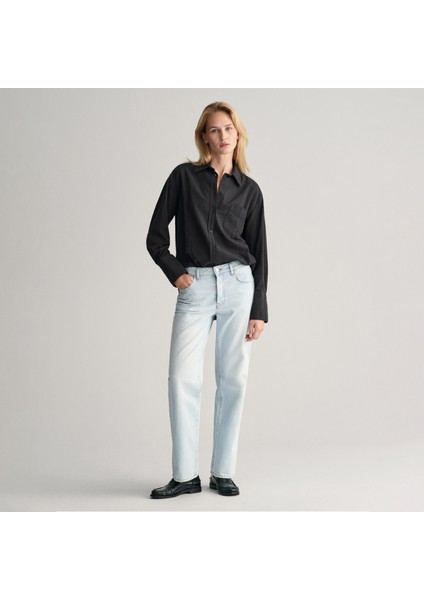 Kadın Siyah Relaxed Fit Klasik Yaka Gömlek fiyatları