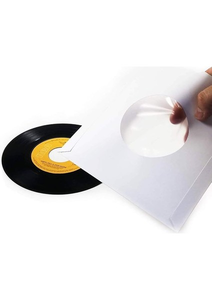 Sesler Beyaz Antistatik 45'lik (7") Plak Zarfı (20 Adet)