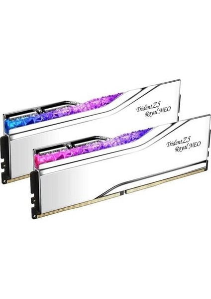 Gskıll 96GB (2x 48GB) Ddr5 6000MHZ CL30 Rgb Dual Kıt Pc Ram Trıdent Z5 Neo Royal Sılver F5-6000J3036F48GX2-TR5NS fiyatları