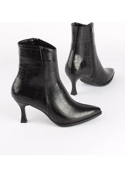 Jamaly Kroko Desenli Kadın Topuklu Bot fiyatları