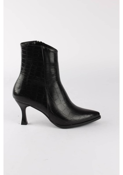 Jamaly Kroko Desenli Kadın Topuklu Bot fırsatları