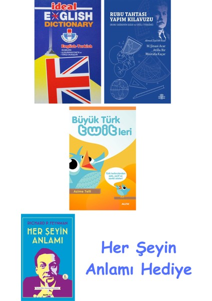 Ideal English Dictionary + Rubu Tahtası Yapım Kılavuzu + Büyük Türk Twitleri + Her Şeyin Anlamı