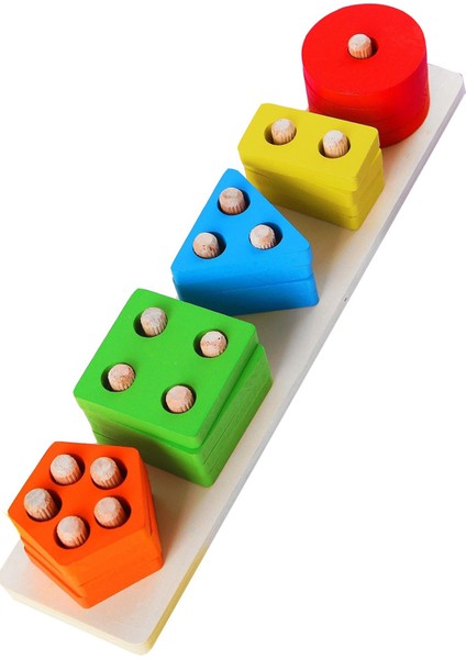 5'li Geçirme Geometrik Şekiller 6mm Geometrik Şekil Eşleştirme Oyunu