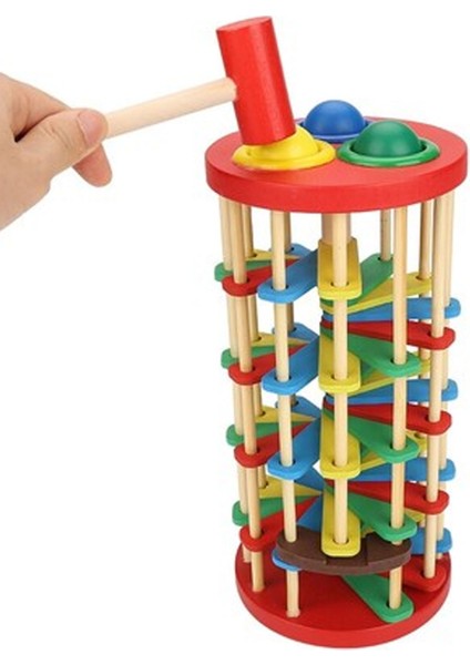 Eğitici Renkli Ahşap Vuruş Topu Merdiven Oyuncak Zeka Gelişimi Çocuk Okul Öncesi Hediye Oyun Seti modelleri