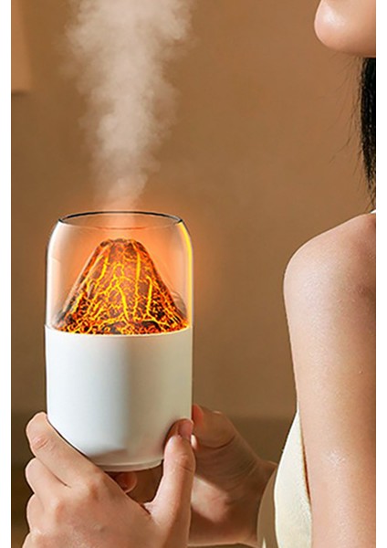 Aromatik Difüzör Hava Temizleyici Nemlendirici Rgb Işıklı Yanardağ Temalı Dekoratif Buhar Makinesi fiyatları