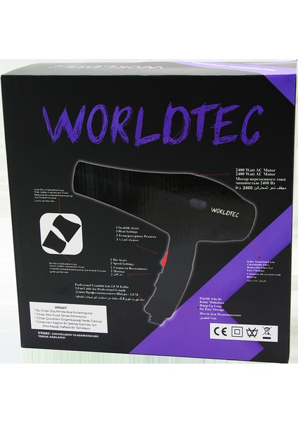 Pro Professıonal Saç Kurutma - Fön Makinesi 2500W Turbo WT-5500 (5264)