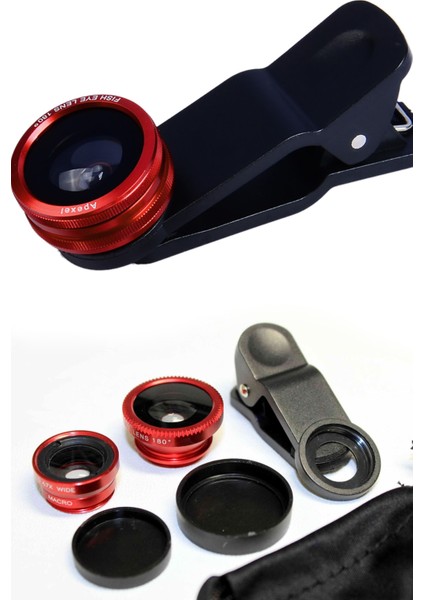Balık Gözü Lens Fish Eye 3 Wide Geniş Açılı Makro Telefon Lensi fiyatları