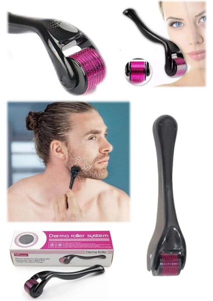 0.5mm Dermaroller Masaj Aleti 540 Titanyum Iğneli Mavi Su Serum Tarağı Saç Yüz Vücut fırsatları