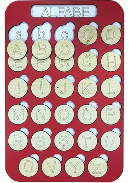 Oyuncak Kırmızı Alfabe Büyük Harf Eşleştirme 29 Pcs Eğitici Ahşap Puzzle fiyatları