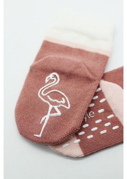 Bistyle Hayvan Figür Kaymaz Kız Soket Çorap 2'li BS10120 Pudra modelleri