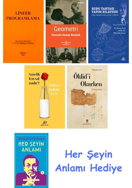 Lineer Programlama + Geometri + Rubu Tahtası Yapım Kılavuzu + Annelik Kutsal Mıdır? + Öklid'i Okurken + Her Şeyin Anlamı