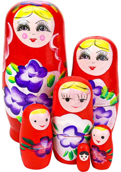 6lı Ahşap Matruşka Iç Içe Geçen Matruşka Bebek Seti Tombul Matruşka Set 6lı Set