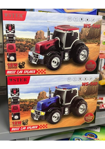 WS-560 Traktör Görünümlü Taşınabilir Kablosuz Bluetooth Hoparlör ve Fm Radyo