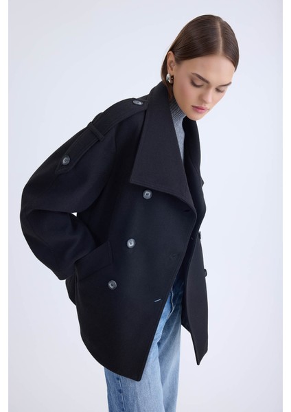 Apolet Detaylı Kısa Kaşe Kaban modelleri