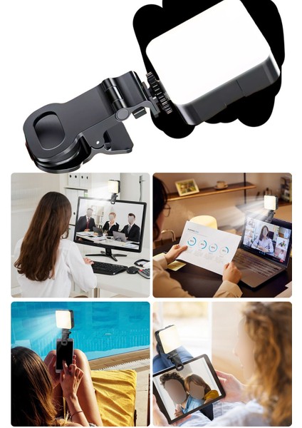 Şarjlı 100 LED Selfie Video Kamera Işığı Tripod Uyumlu ve Mandallı 3500-6500 ,dimmer Ayarlı