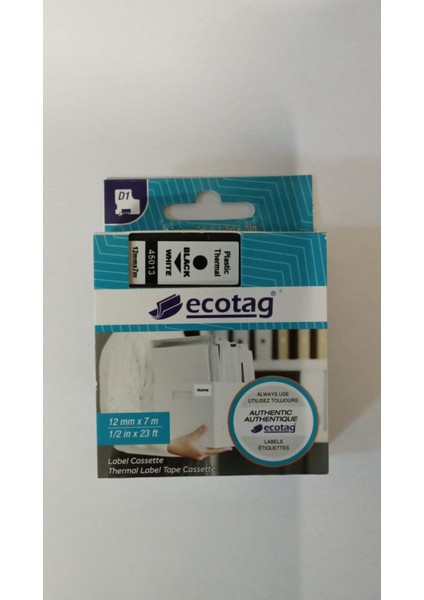 ECOTAG Dymo Lm 160 Etiket Yazıcı ve 2 Adet ECOTAG D1 Şerit Etiket Plastik Beyaz Thermal 12 mm 7 mt fiyatları