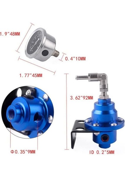 Basınç Göstergesi Araç Aksesuarları ile Ayarlanabilir Yakıt Regülatörü Evrensel Basınç Regülatörü Mavi (Yurt Dışından) fiyatları