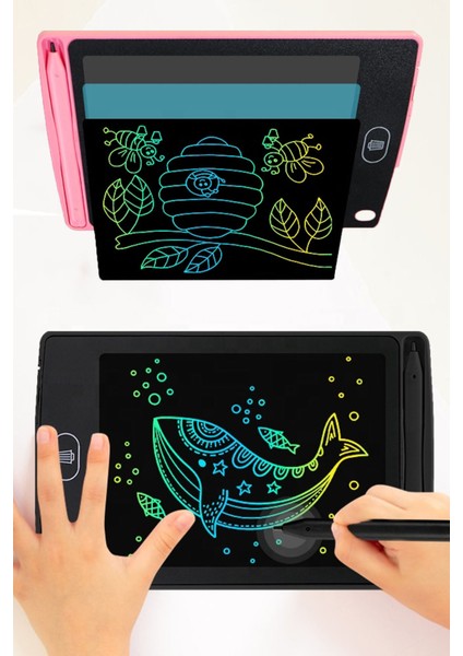 Kendinden Kalemli Tuşlu Silinip Yazılabilen Pilli Eğitici Öğretici Eğlenceli Çizim Yazı Tableti