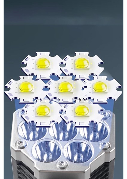 El Feneri LED Güçlü Işık Açık USB Şarj Edilebilir Süper Parlak Ev Taşınabilir Taşınabilir Lamba fırsatları