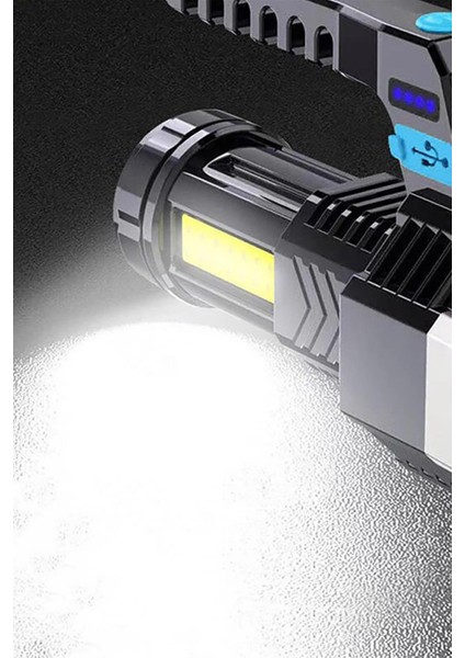 El Feneri LED Güçlü Işık Açık USB Şarj Edilebilir Süper Parlak Ev Taşınabilir Taşınabilir Lamba