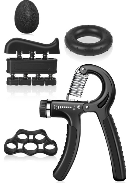 El ve Bilek Kas Güçlendirici Set, 5 Parça Ayarlanabilir El Yayı ve Parmak Egzersiz Seti, Stres Topu fiyatları
