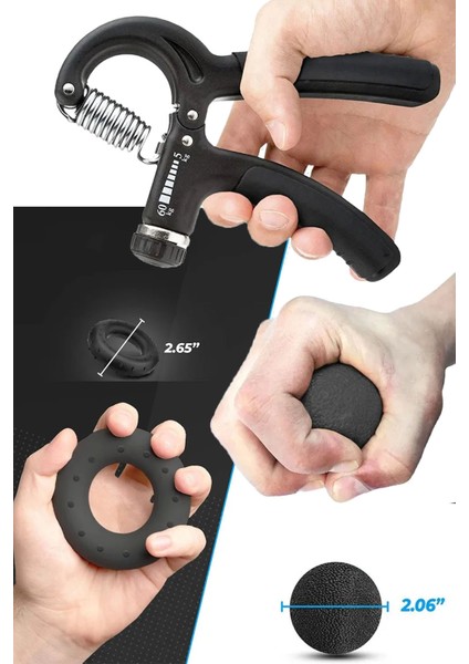 El ve Bilek Kas Güçlendirici Set, 5 Parça Ayarlanabilir El Yayı ve Parmak Egzersiz Seti, Stres Topu modelleri