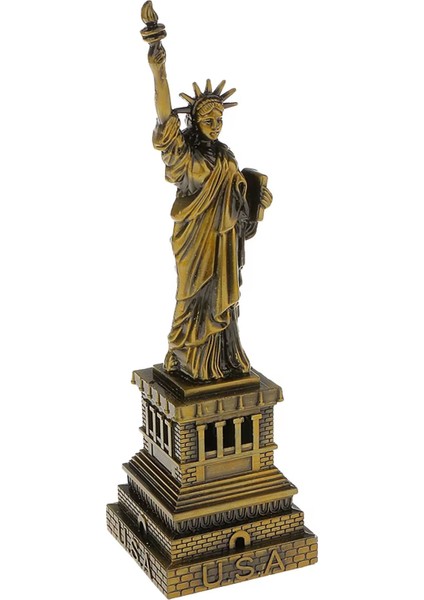 Antik Bronz Metalik Özgürlük Anıtı Heykeli - Zamansız Bir Simge Dekoratif Obje Heykel modelleri