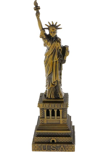 Antik Bronz Metalik Özgürlük Anıtı Heykeli - Zamansız Bir Simge Dekoratif Obje Heykel fırsatları