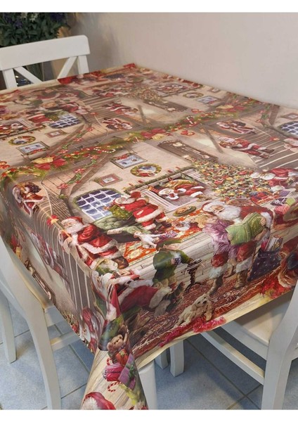 Yeni Yıl Desenli Elyaflı Pvc Masa Örtüsü – Silinebilir ve Su Geçirmez Muşamba indirimleri