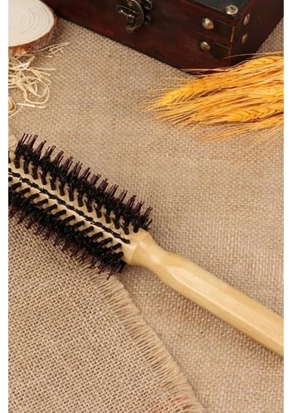 Profesyonel Kuaför Fön ve Saç Fırçası Tarak Yanmaz Ahşap Isıya Dayanıklı