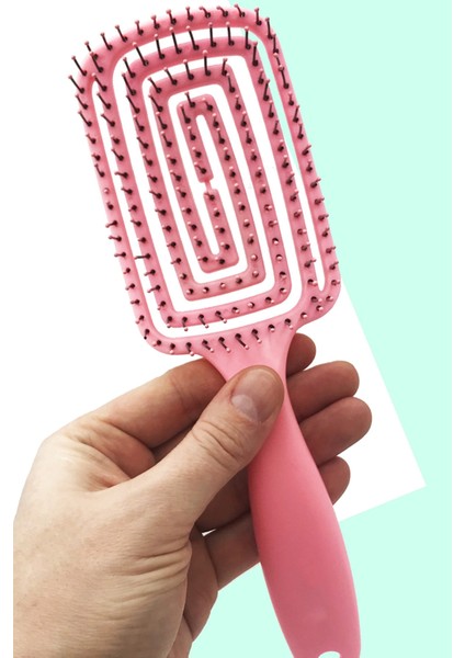 Kullanımı Kolay Dörtgen Bükülebilir Hafif Acıtmaz Pratik Saç Tarağı Pembe fiyatları