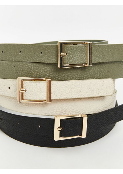 Yeni Sezon Deri Görünümlü Kadın Kemer 3'lü indirimleri