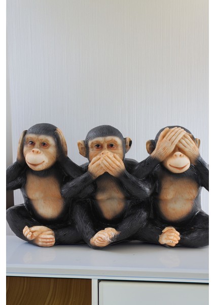 3 Maymun Görmedim Duymadım Bilmiyorum Dekoratif Oble Biblo 3lü Maymun Masa Üstü Dekor Obje modelleri