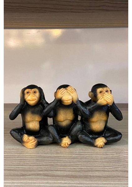 3 Maymun Görmedim Duymadım Bilmiyorum Dekoratif Oble Biblo 3lü Maymun Masa Üstü Dekor Obje fırsatları