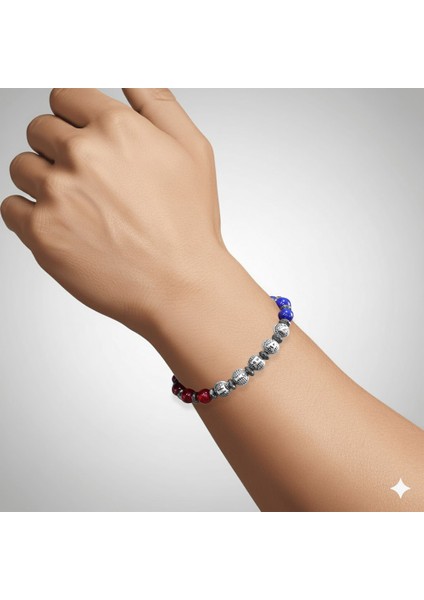 Isme Özel Yazılı Küre Kesim Bordo Mavi Jade Hematit Doğaltaş Erkek Taraftar Bileklik modelleri