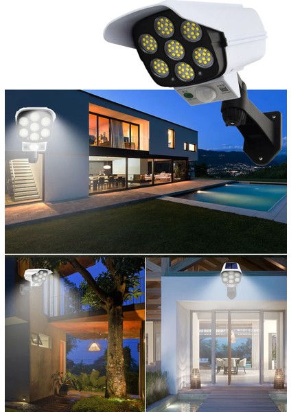 Güneş Enerjili Yeni Nesil 6 Ledli Kumandalı Fake Dome Kamera Kamera Görünümlü Solar Kamera