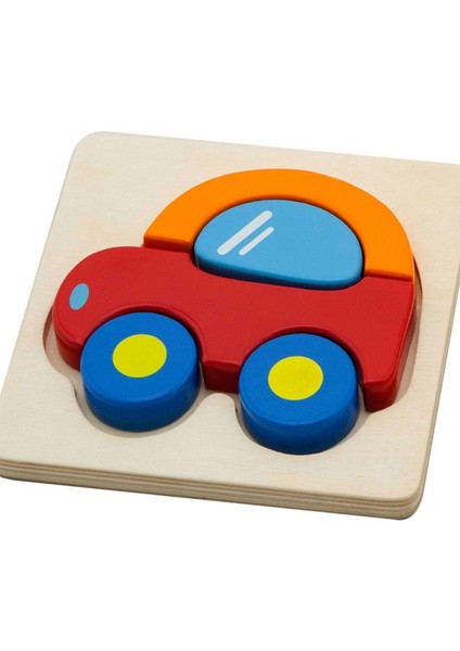 Araba Şeklinde Ahşap Bultak Oyun Seti Eğitici Öğretici Oyun Set Bultak Puzzle Oyuncak