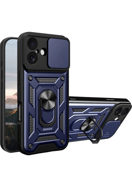 Drnds Newface Apple Iphone 17 Pars Lens Yüzüklü Silikon - Lacivert