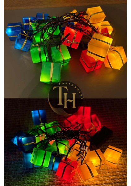 Hediye Paketi Şekilli Yılbaşı Işığı Pilli Çam Ağacı Süsü Yeni Yıl New Year Merry Christmas fiyatları