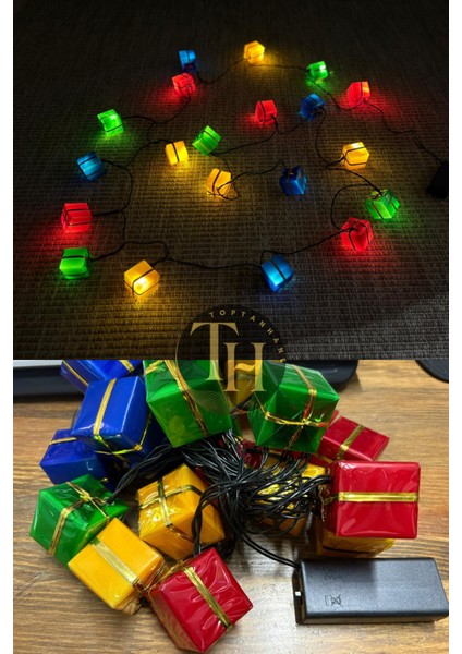 Hediye Paketi Şekilli Yılbaşı Işığı Pilli Çam Ağacı Süsü Yeni Yıl New Year Merry Christmas modelleri